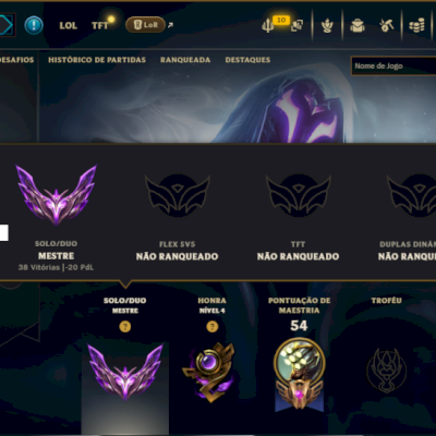 Mestre com 45 Champs e 10 Skins