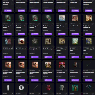 TWITCH DROPS New World 114 ITENS