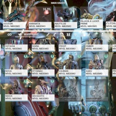 Warframe Todos os warframres(menos Calliban e Inaros Prime)