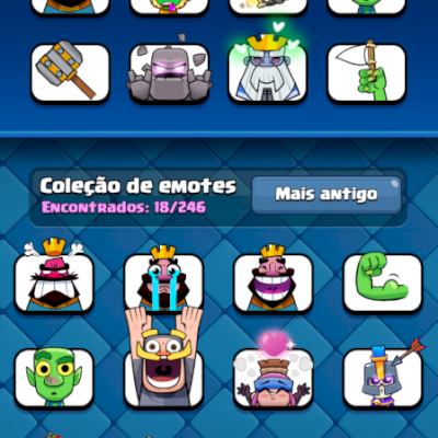 Conta nível 30, torre do rei nível 11, arena 16 8 lendárias desbloqueadas