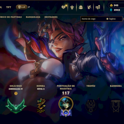 Esmeralda 4, ganhando 30 pdl, level 83 com a skin Samira Soul Fighter