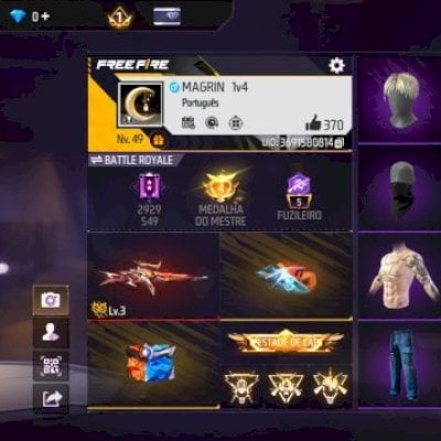 Conta de free fire calça Angélical