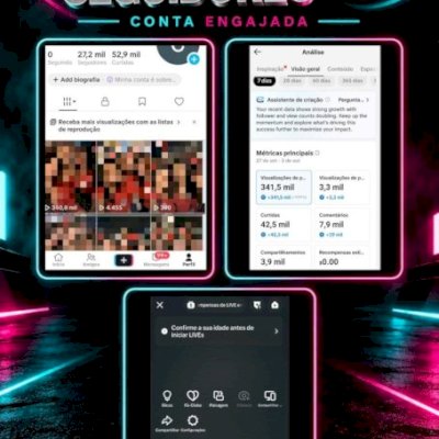 CONTA TIKTOK | 27,2 MIL SEGUIDORES | ENGAJADA | PAINEL LIVE CELULAR