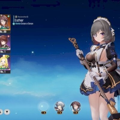 Conta Mongil: Star Dive. Esther + Sangun + Jiwon + Banner Seletor