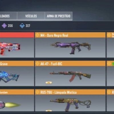 Conta de cod mobile com QQ9 e M4 lendárias, além da Elizabeth dos 7 pecados