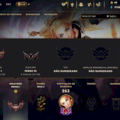 Conta BRONZE 1 com mais de 100 campeões e 46 skins - FULL ACESSO
