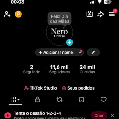 CONTA TIKTOK MONETIZADA - 12K COM SEGUIDORES E VIEWS 100% REAIS!