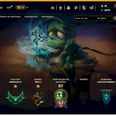 Conta de League Of Legends; Platina 3; 7 Skins; 51 campeões;