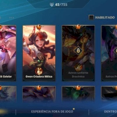 Conta wild rift com diversas skins
