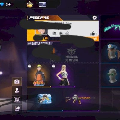 CONTA FF NIVEL 23 + SKIN DO NARUTO + BIO DE BATALHA + GELO + MOCHILA SHURIKEN