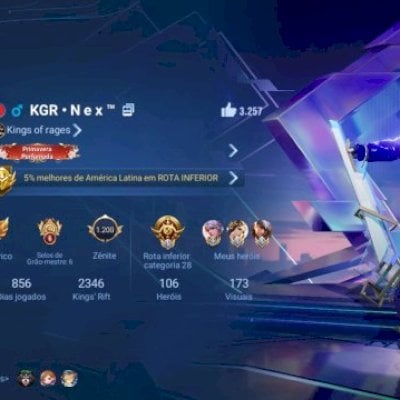 Conta honor of kings Nível 3 de nobreza