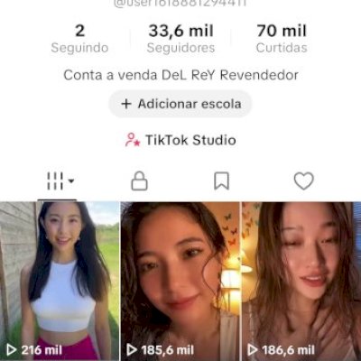 Tiktok 33k de seguidores, 100% reais, troca nome, live studio (Leia a descrição)