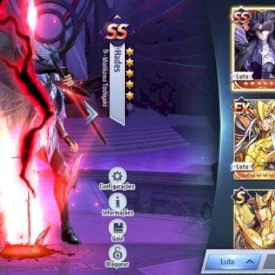 Duas contas de Sant Seiya nível 40+ as duas com vários cavaleiros S+