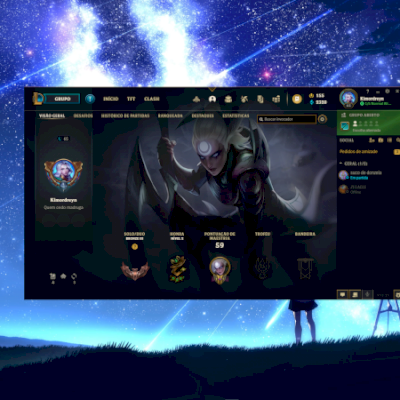 Conta smurf de lol, com 17 skins e passe, nivel 70