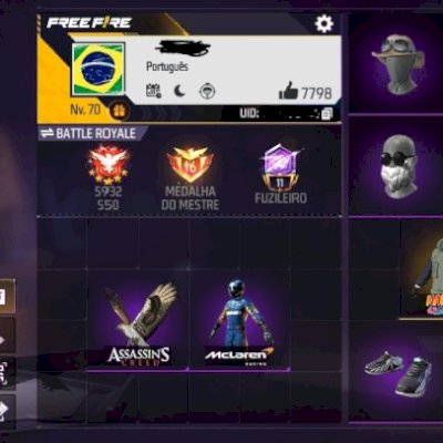 CONTA DE FREE FIRE DE 2019 GEMADA!!