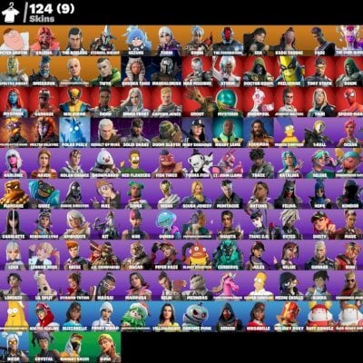 Conta Fortnite | 124 Skins | Mystica | Homem Aranha | Wolverine | Tony Stark