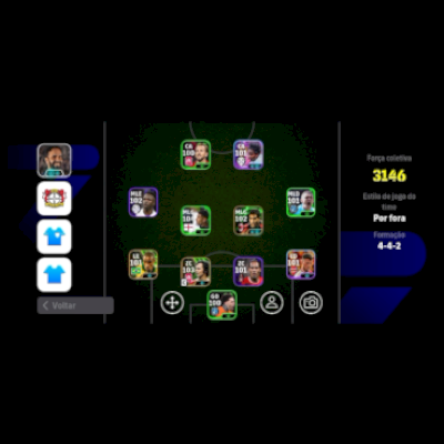 CONTA EFOOTBAL 3160+ FORÇA COM BACKBAUER ETC