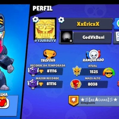 Conta de braw stars com 81 K de troféus , quase todos os braws.