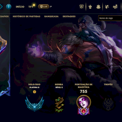 CONTA LEAGUE OF LEAGENDS - ELO ATUAL PLATINA 2