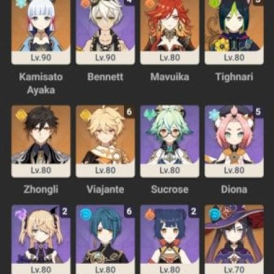 [AR58] Arlecchino, Neuvillette, Nahida, Yelan, Kokomi, Raiden, Hutao, Xiao ++++