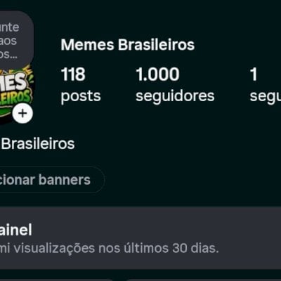 Conta Instagram 1K de seguidores