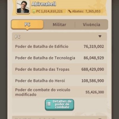 Conta DARKWAR IND 6 (mas já possível 7)