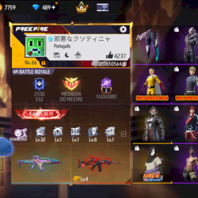 CONTA DE FREE FIRE GEMADA PRIME 6