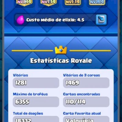 Conta nivel45,arena 17, trofeus 6116 gemas 1547