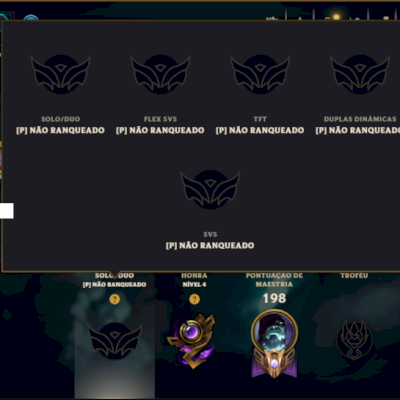 Unranked com 70 Champs e 74 Skins ( JG / TOP )