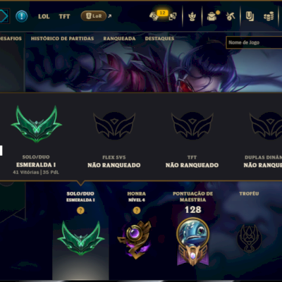 Esmeralda 1 com 70 Champs e 9 Skins
