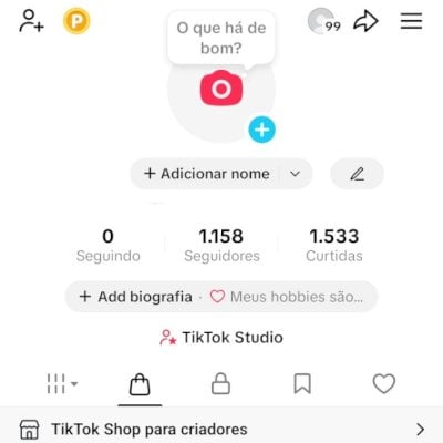 CONTA TIK TOK 1,1K DE SEG E 1,5K DE CURT (SHOP ATIVO) (CONTAS TIK TOK SHOP)