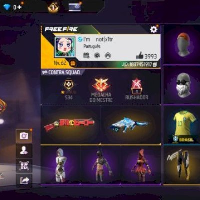 Conta free fire FF Angelical dourada/ barbinha/ kakashi/ M1887 one punch man