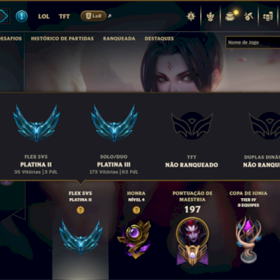 Platina 3 com 95 Champs e 11 Skins