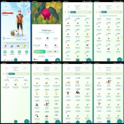 Conta Pokémon GO Lv52 | +1M Stardust | 18 Shinies + Regidrago pk12
