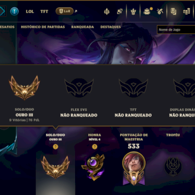 Ouro 3 com TODOS os Champs e 66 Skins