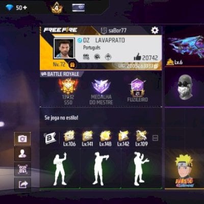 Conta de FF rara com 6 anos quase 500 peitas 2 anjos e barbinha uma evolutiva