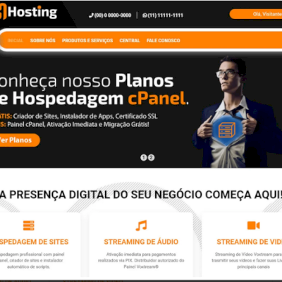Script site pronto para empresas de hospedagens com painel