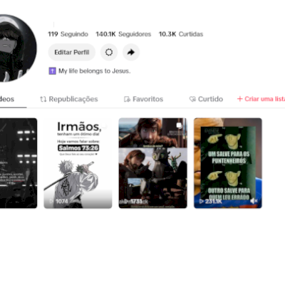 conta com 140k de seguidores Tik Tok