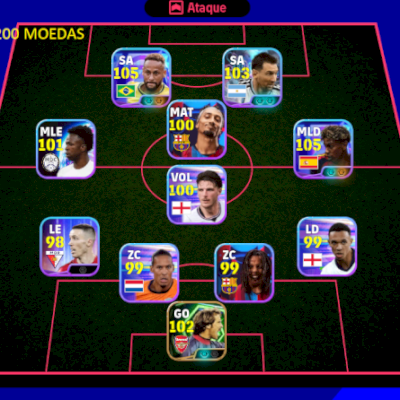 Conta efootball com Neymar 106 e Yamal 106
