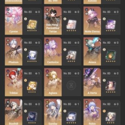 Conta EndGame Honkai Star Rail: Phainon, Cyrene, Anaxa e outros