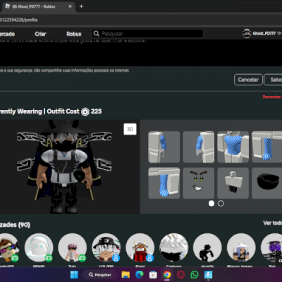 conta  de roblox, que foi gasto mais de 100 reais e contem item raros em jogos