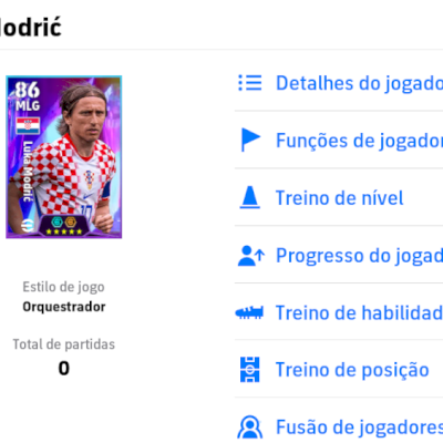 Contas efootball com Modric 106