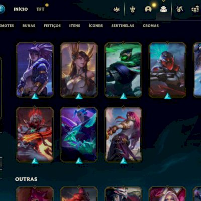 CONTA ESMERALDA 1: VARIAS SKINS E CHAMPIONS