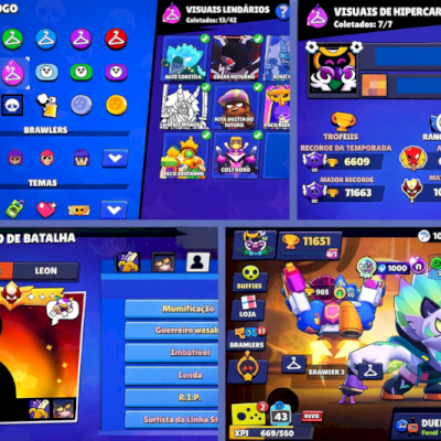 🔥 CONTA BRAWL STARS 71K TROFÉUS – SKINS RARÍSSIMA / 98 BRAWLERS / 93 HIPERCARGA