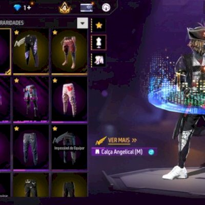 CONTA NÍVEL 72 + 2 CALÇA ANGELICAL E ROUPAS raras