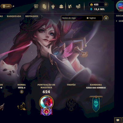 Conta lol com 157 skins 63 cromas e 89 miticas