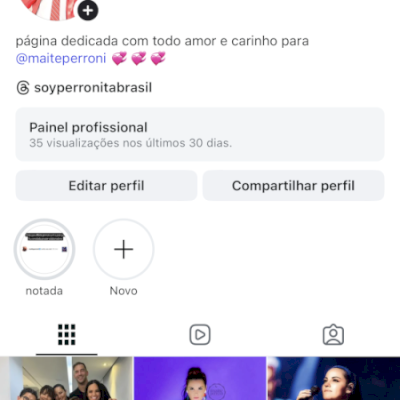 Perfil antigo de Instagram