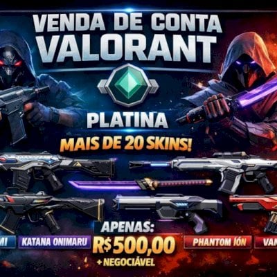CONTA VALORANT PLATINA | +20 SKINS PREMIUM | KURONAMI, ONI, ION, EXO, ONIMARU