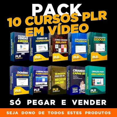 PACK COM 10 CURSOS PLR EM VÍDEO