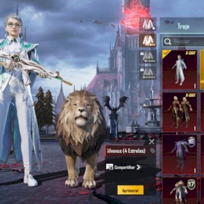 Conta PUBG nível 74 com trajes x, 25 armas upadas e já pegou conquistador